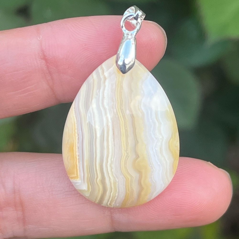 Sterling silver cute crazy lace agate pendant 1429 - Picture 2 of 7